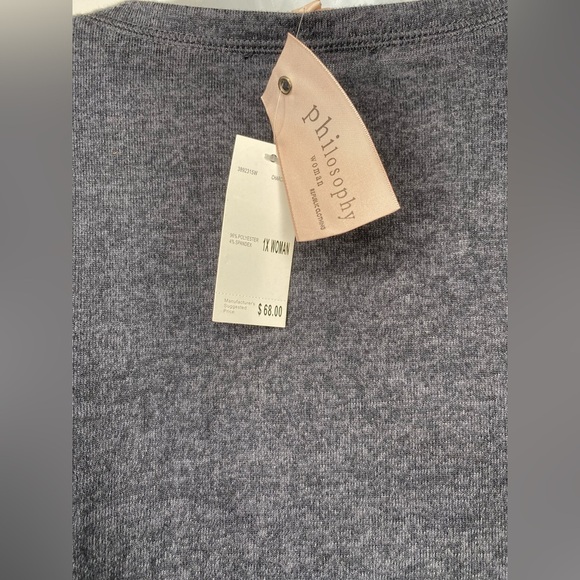 PHILOSOPHY NWT Gray Women's Sweatshirt with Pouch - Picture 4 of 7